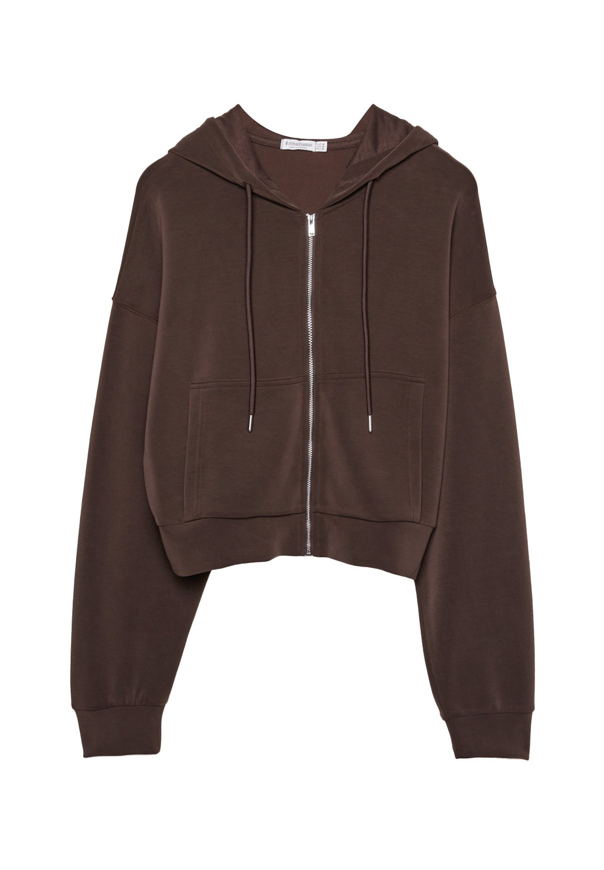 Stradivarius SOFT TOUCH HOODED - Zip-up sweatshirt - mottled brown