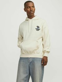 Jack & Jones GEDRUCKT - Mikina s kapucí - antique white