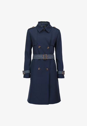 Harmont & Blaine, TRENCH CON CINTURA IN COTONE - Trenchcoat - blu scuro