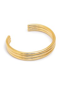 SINGULARU Bracciale Maxi Line Rigido In Acciaio Placcato Oro 18Kt - 3 Fili, Apertura 3 Cm, Gioiello Donna