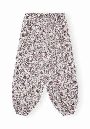 moshi moshi mind, BREATHE PANTS FLOWER - Nadrágok - white/blue/marron