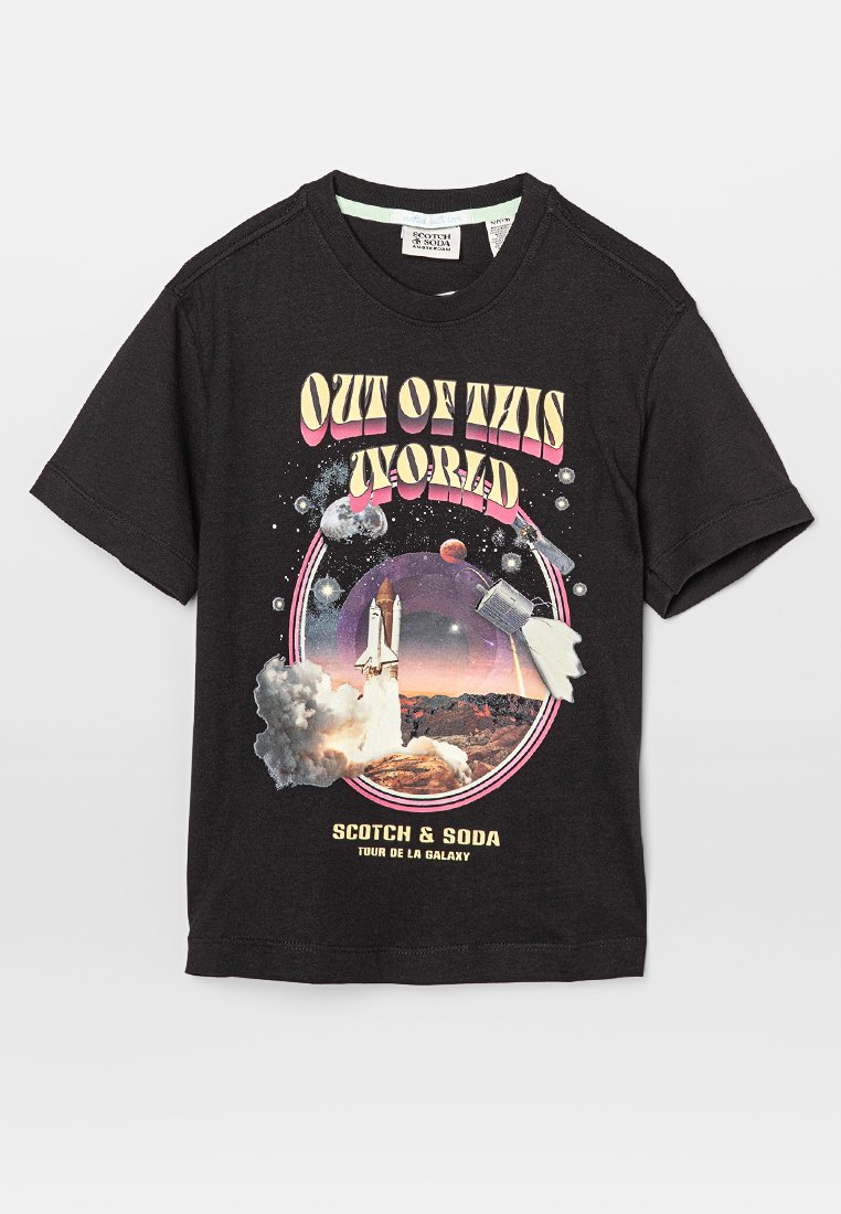 Scotch & Soda T-shirt print zwart