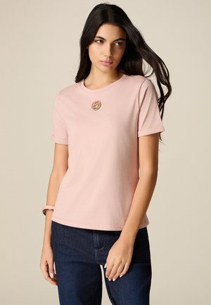 CON INTARSIO E CRISTALLI - T-Shirt print - rosa