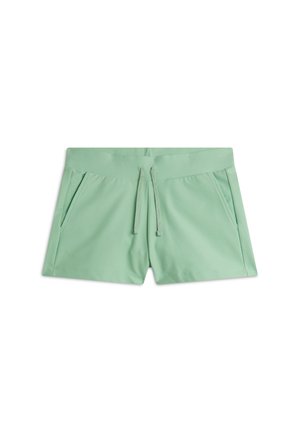 CON ELASTICO E COULISSE - Pantalón corto de deporte - green ash