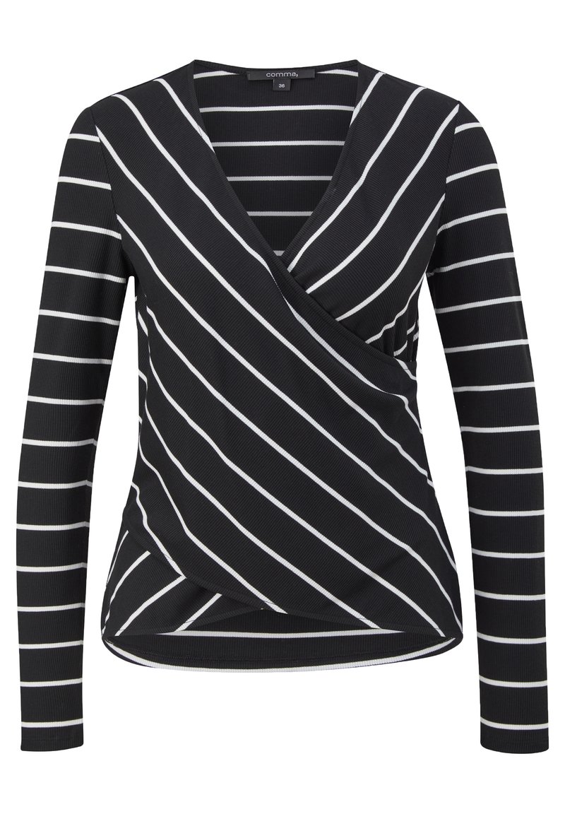 Damen Strickjacken | comma Strickpullover jersey classic str/schwarz - MR48511 Damen Strickjacken | comma Strickpullover jersey classic str/schwarz - MR48511