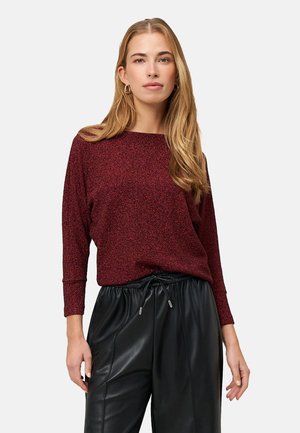 GLITZER MIT U-BOOT AUSSCHNITT - Langarmshirt - cabernet