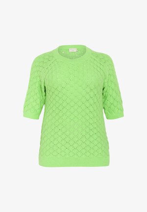 Roheline lühikeste varrukatega kootud särk, millel on kalavõrgu muster, soonikuline kaelus ja hem, ning lõtva lõikega. Valmistatud kergest materjalist.