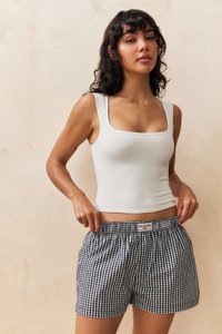 BDG Urban Outfitters GINGHAM BOXER - Shorts - black