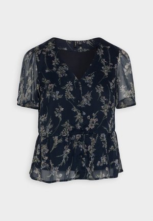 Vero Moda VMSMILLA V NECK PEPLUM - Blouse - night sky vega
