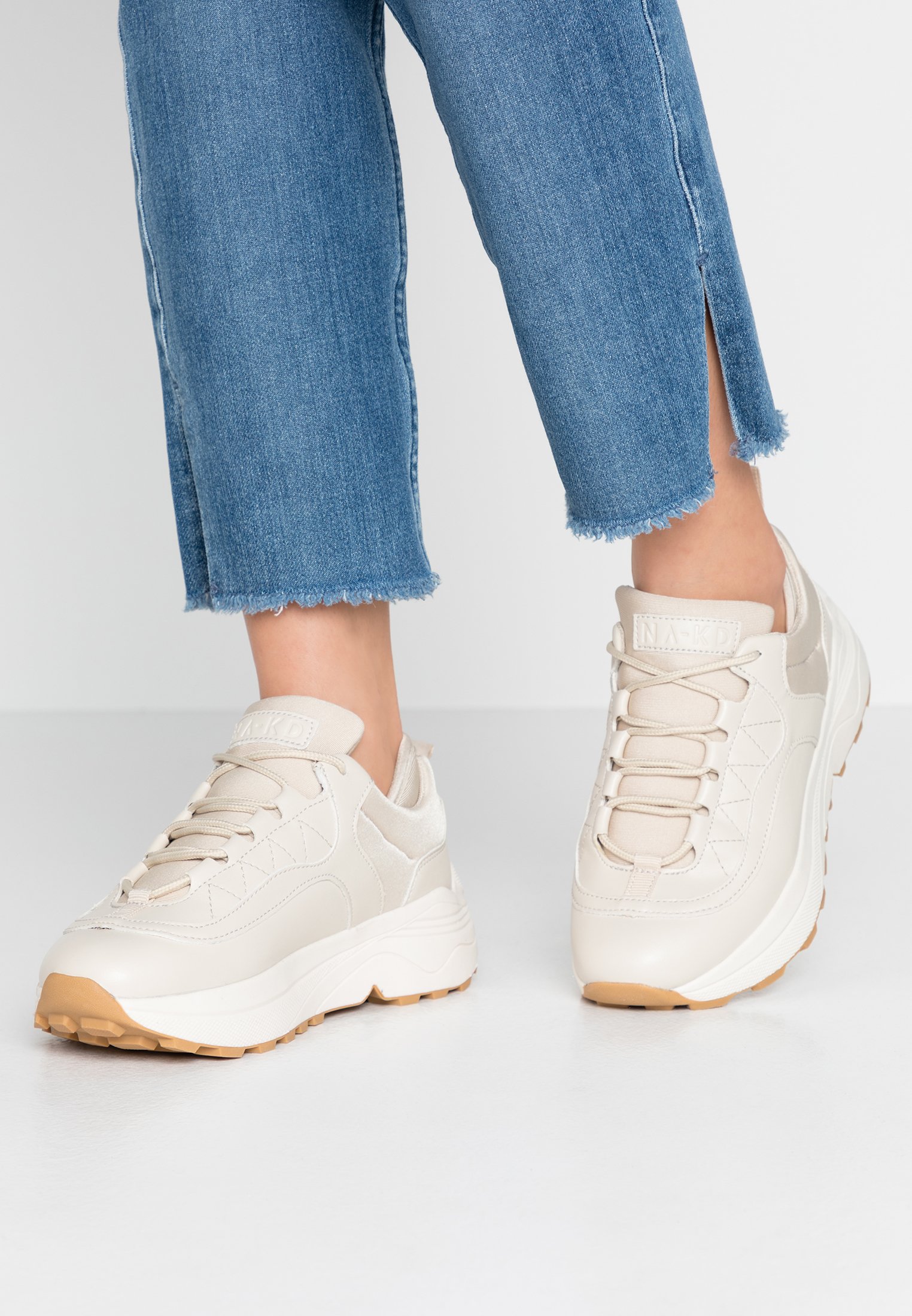 nude chunky trainers
