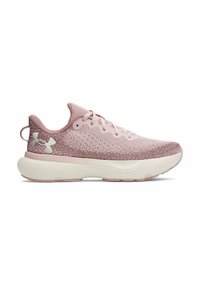 Scarpe sportive rosa chiaro con tomaia testurizzata, colletto imbottito e suola intermedia bianca. Presentano accenti del logo e una suola in gomma liscia.
