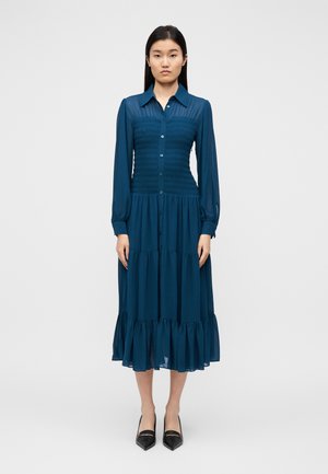 SMOCK SHIRT DRESS - Φόρεμα πουκάμισο - river blue