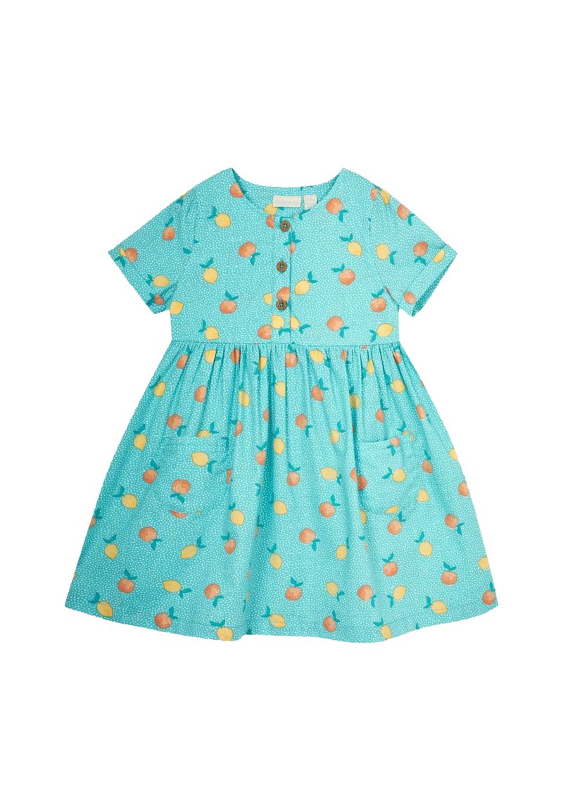 JoJo Maman Bébé NAUTICAL WAVE BUTTON FRONT - REGULAR FIT - Denní šaty - blue peach lemon