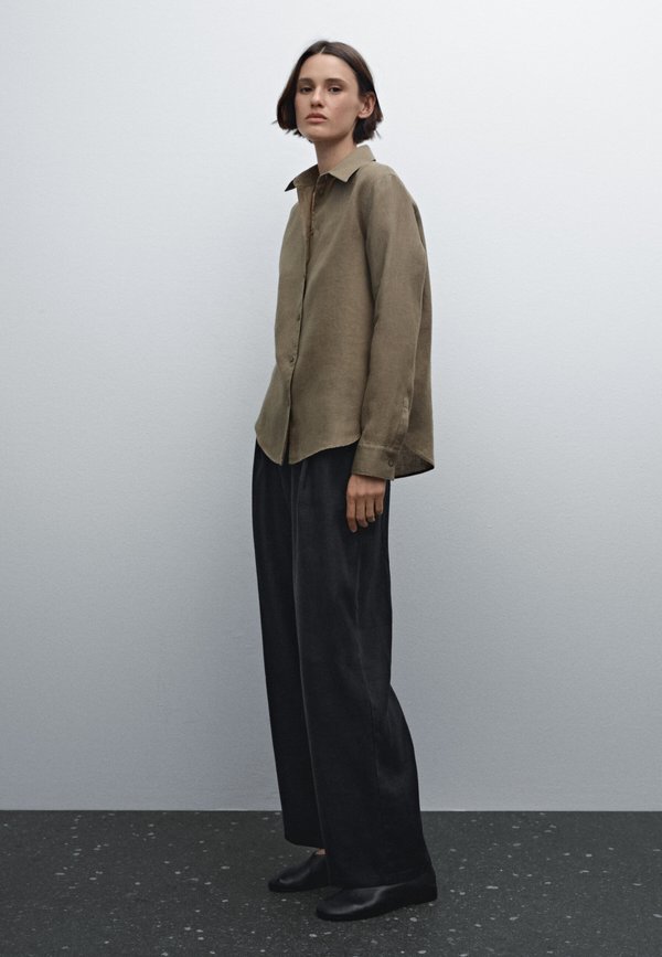 FLOWING - Button-down blouse - KHAKI2