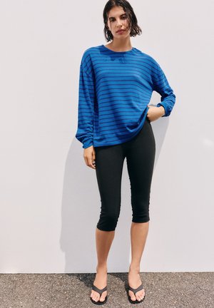 PULL&BEAR, OVERSIZE STRIPED LONG SLEEVE - T-SHIRT - T-shirt à manches longues - dark blue