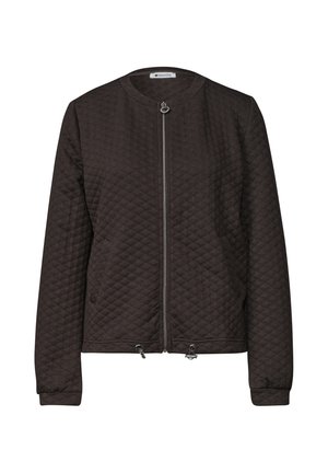 Street One, JACKET WITH A CREW NECK AND TEXTURED FABRIC - Strickjacke - black coffee