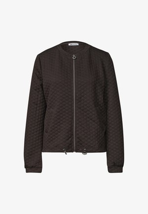 Street One, JACKET WITH A CREW NECK AND TEXTURED FABRIC - Strickjacke - black coffee