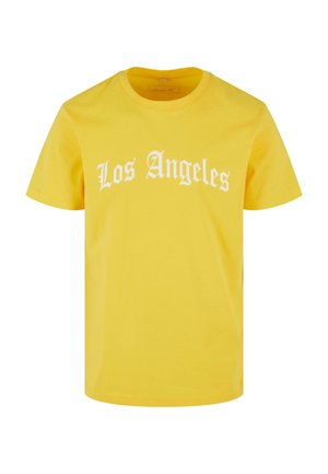 Mister Tee, LOS ANGELES WORDING TEE - T-shirts print - taxi yellow