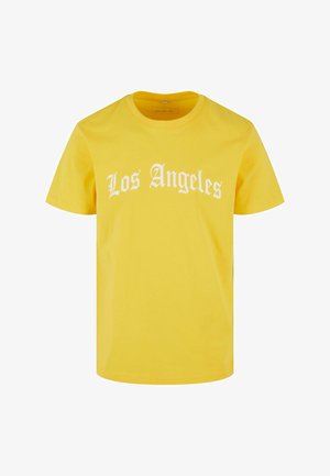 Mister Tee, LOS ANGELES WORDING TEE - T-shirts print - taxi yellow