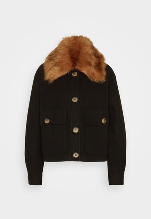 ONLY ONLEMMA SHORT FUR SHACKET - Jachetă de vară - black solid