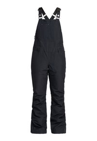 Overoles negros aislantes con tirantes ajustables, múltiples bolsillos y un ajuste relajado. Fabricados con material duradero y resistente al agua.