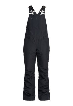 Pettorine nere isolate con spalline regolabili, molteplici tasche e una vestibilità comoda. Realizzate in materiale durevole e resistente all'acqua.