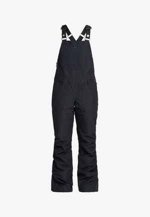 Sorte isolerede overaller med justerbare stropper, flere lommer og en afslappet pasform. Fremstillet af slidstærkt, vandafvisende materiale.