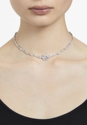 GEMA FLOWER RHODIUM PLATED - Necklace - white