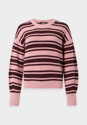 JJXX, JXMILA STRIPE CREW NECK - Pullover - pink/winetasting