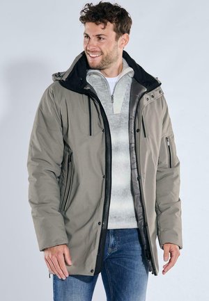 MIT UNTERLEGTEM REISSVERSCHLUSS - Wintermantel - braunbeige