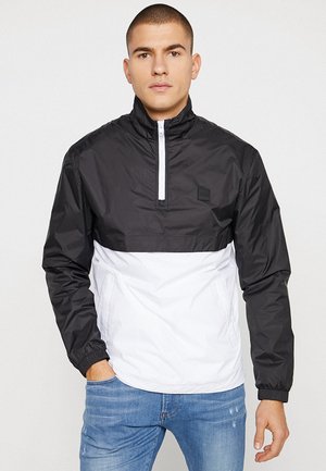 STAND UP COLLAR PULL OVER JACKET - Windjack - black/white