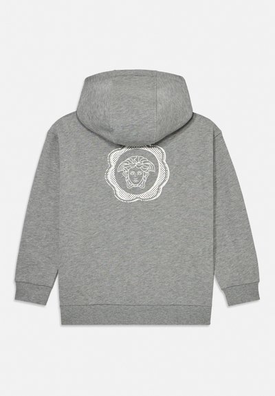 Versace LOGO PRINT MEDUSA STAMP UNISEX - Športna jopa s kapuco na zadrgo - grey/white