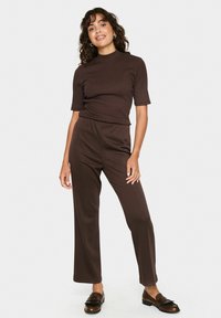 Saint Tropez ASTER MOCK NECK - T-shirt - bas - dark oak