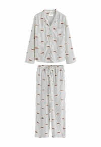 Next REGULAR FIT - BUTTON THROUGH SET  - Nattplagg set - ecru pinstripe