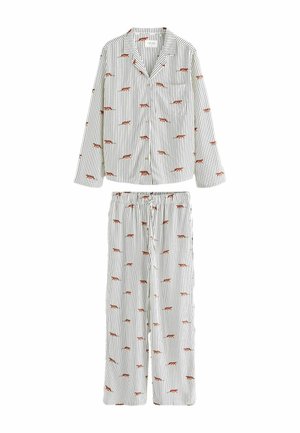 Next REGULAR FIT - BUTTON THROUGH SET  - Nattplagg set - ecru pinstripe