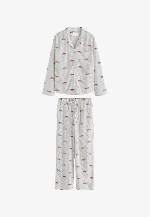 Next REGULAR FIT - BUTTON THROUGH SET - Pigiama - ecru pinstripe