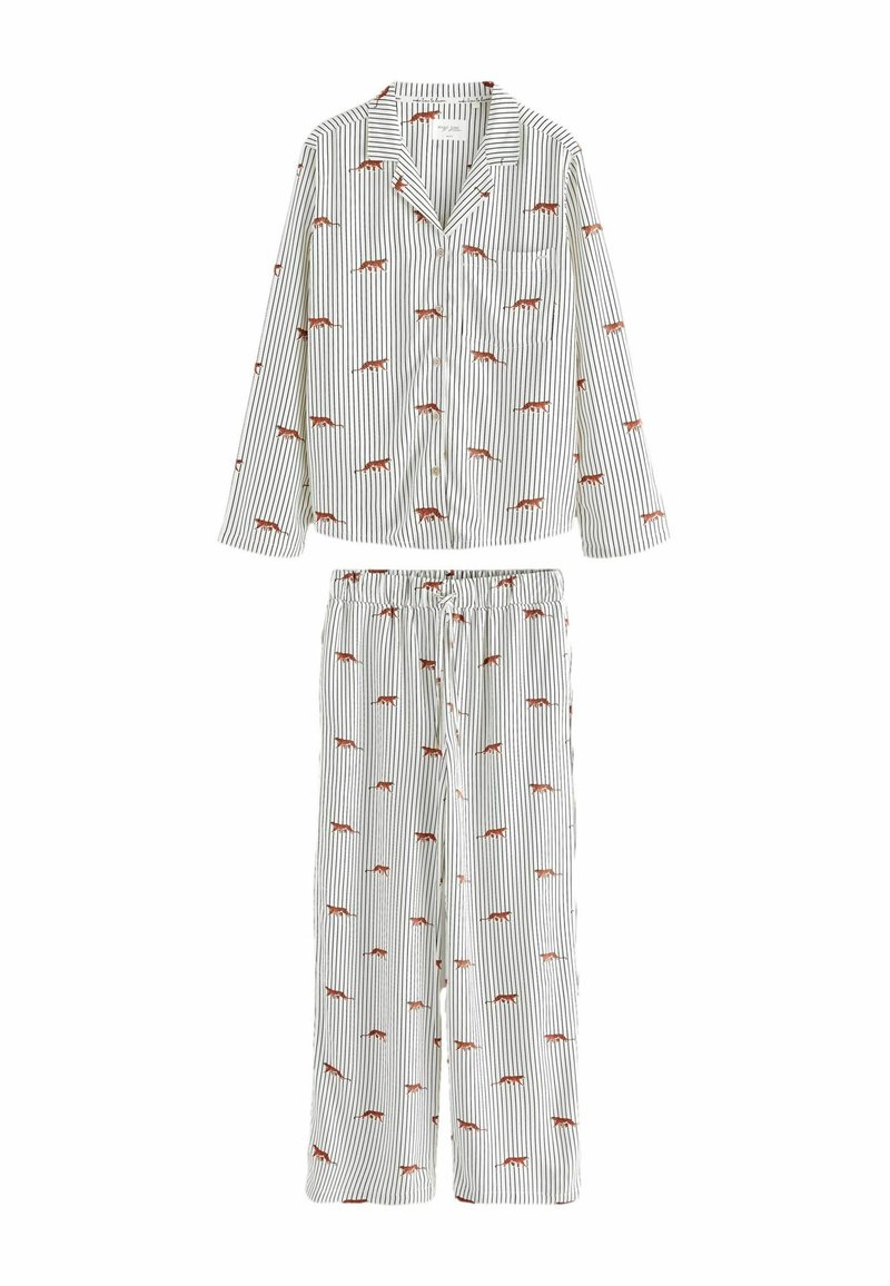 Next REGULAR FIT - BUTTON THROUGH SET  - Nattplagg set - ecru pinstripe