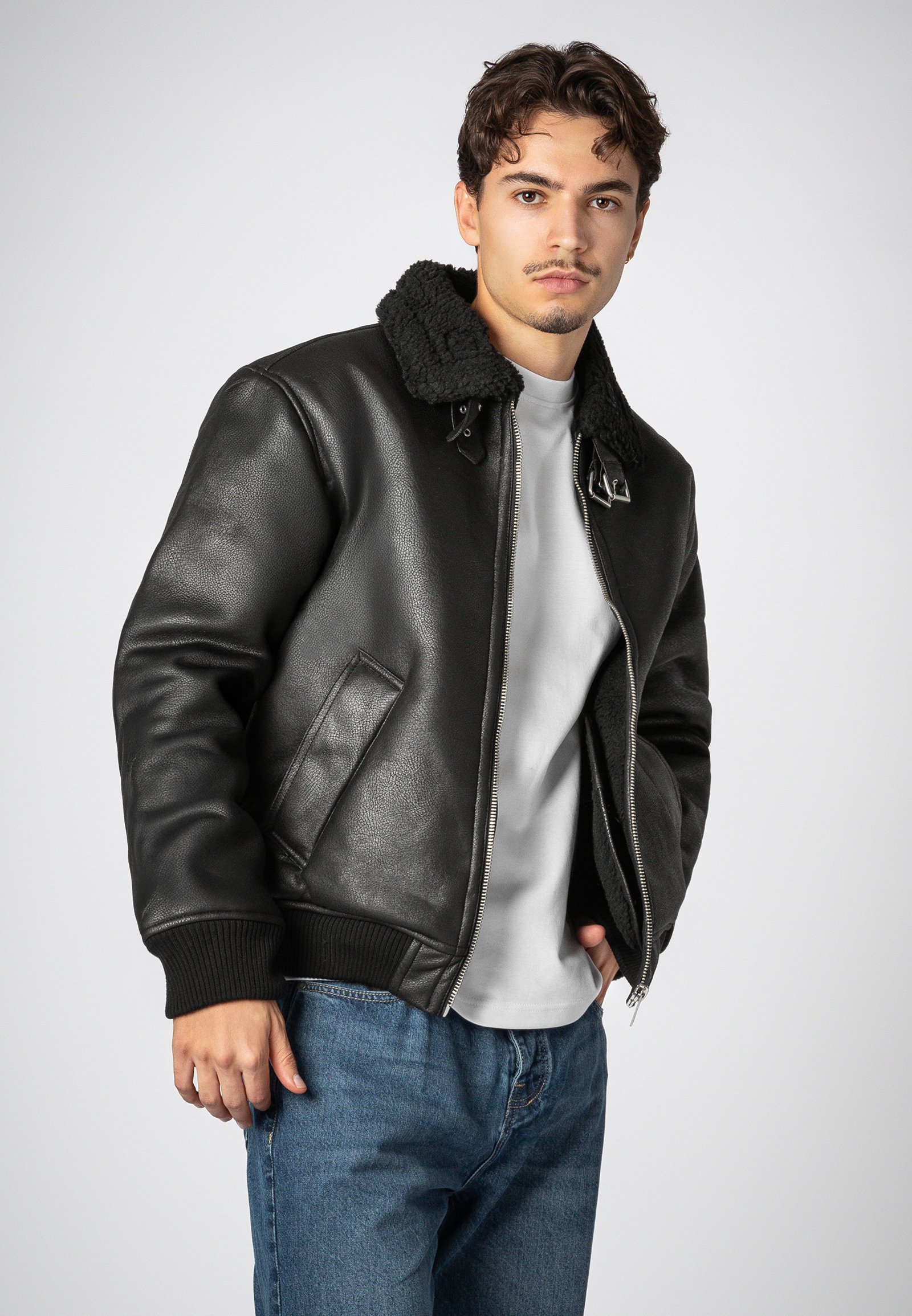 Sublevel Faux leather jacket - black - Zalando