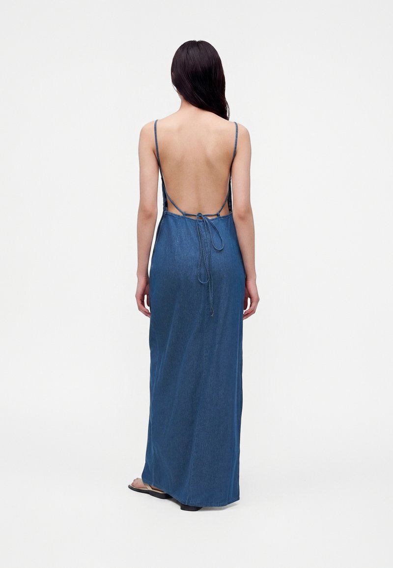 topshop denim maxi dress Topshop denim sleeveless maxi dress in bleach