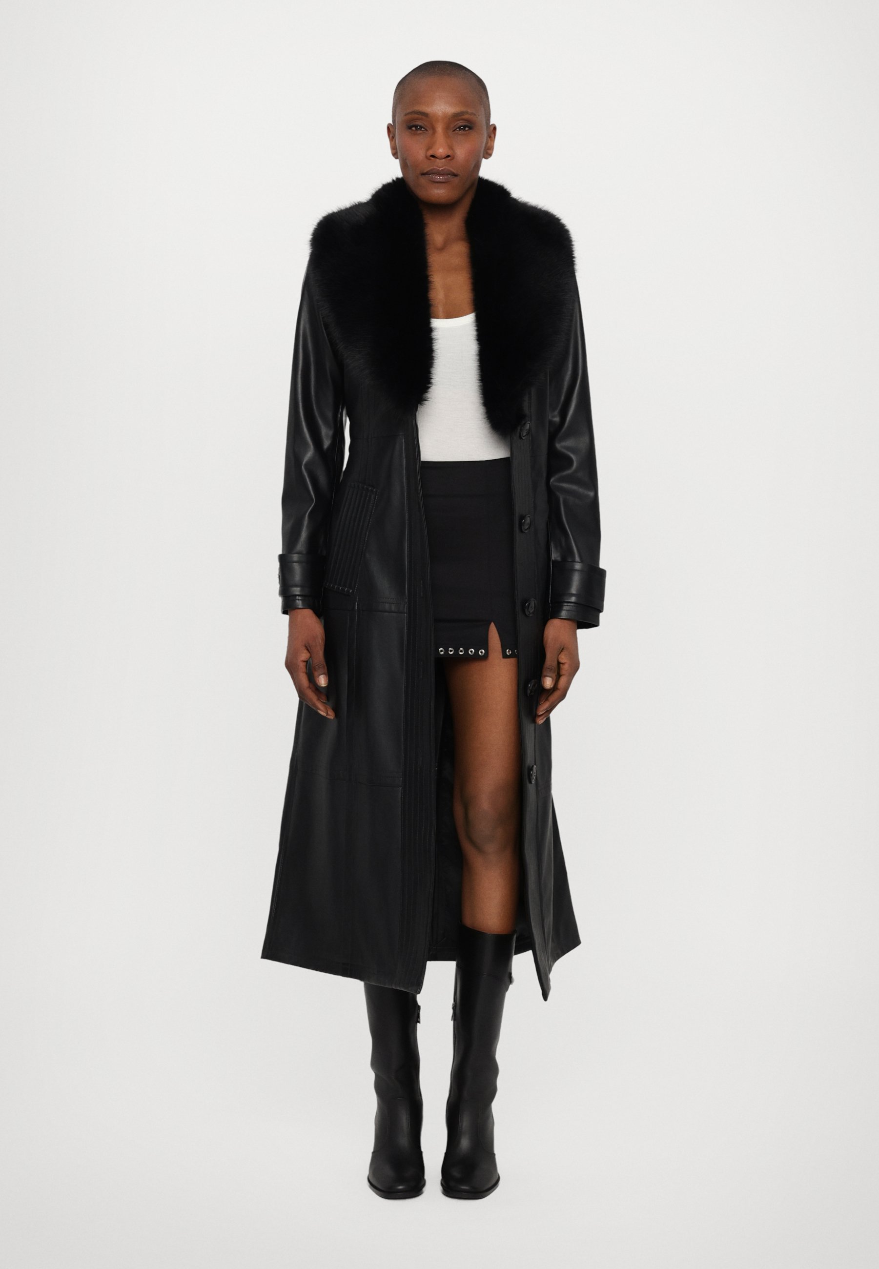 STAND STUDIO LILAH COAT - Faux leather jacket - black - Zalando