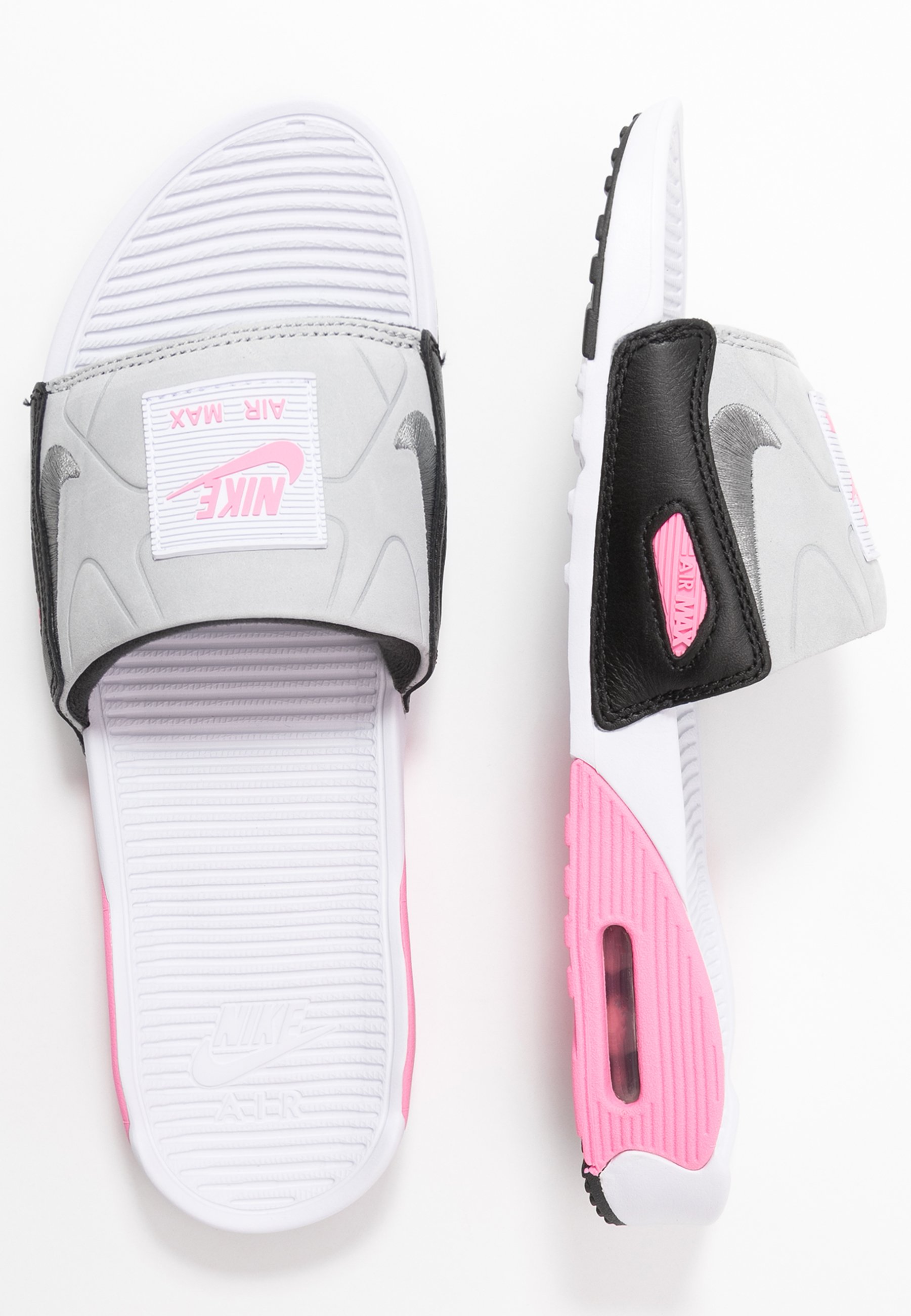 Nike Sportswear NIKE AIR MAX 90 DAMEN-SLIDES - Badslippers - white/cool  grey/rose/pure platinum/black/wit - Zalando.nl