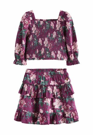 PEONY GARDEN SMOCKED  SET REGULAR FIT - A-vonalú szoknya - berry pink