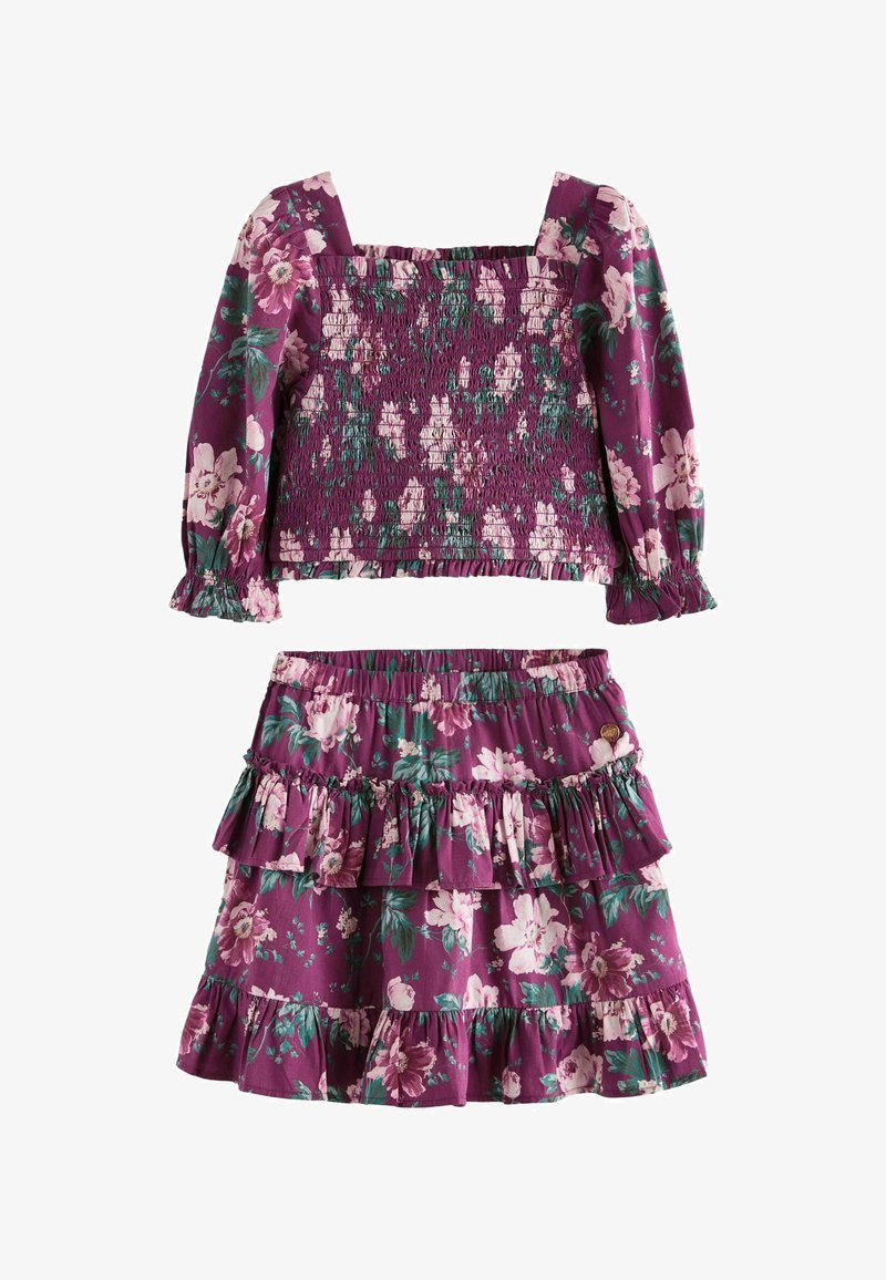 Laura Ashley PEONY GARDEN SMOCKED SET REGULAR FIT - A-silueta svārki - berry pink