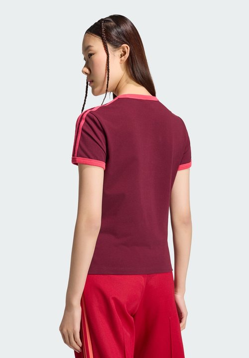 adidas SLIM T-SHIRT - Camiseta estampada - maroon power pink — photo 2