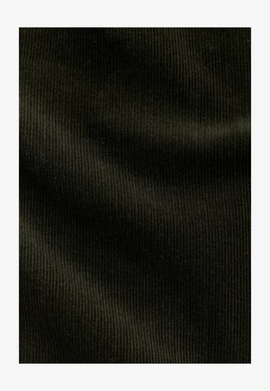 Dark green corduroy fabric with a soft texture, featuring prominent vertical ribbing and a smooth finish.