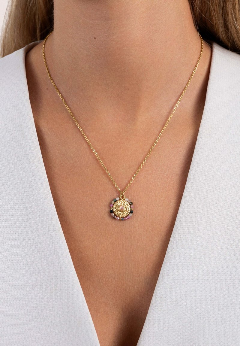 Singularu Medallion Stones Eye - Collana - gold-coloured