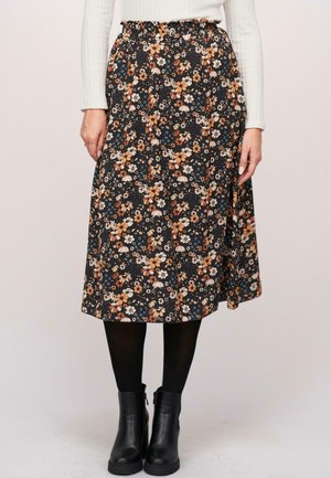 A-line skirt - black multicolor