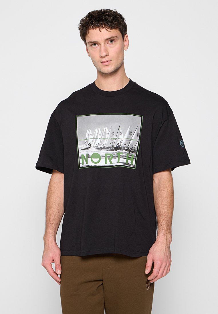 North Sails T-shirt print zwart