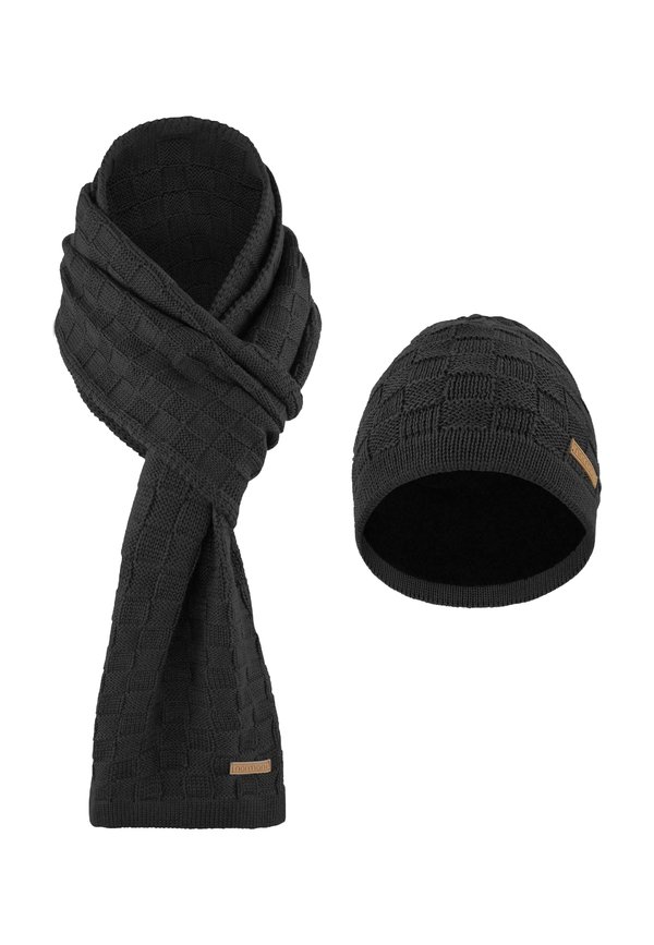 Merino Schal und Mütze im Set  - Schal - anthrazit