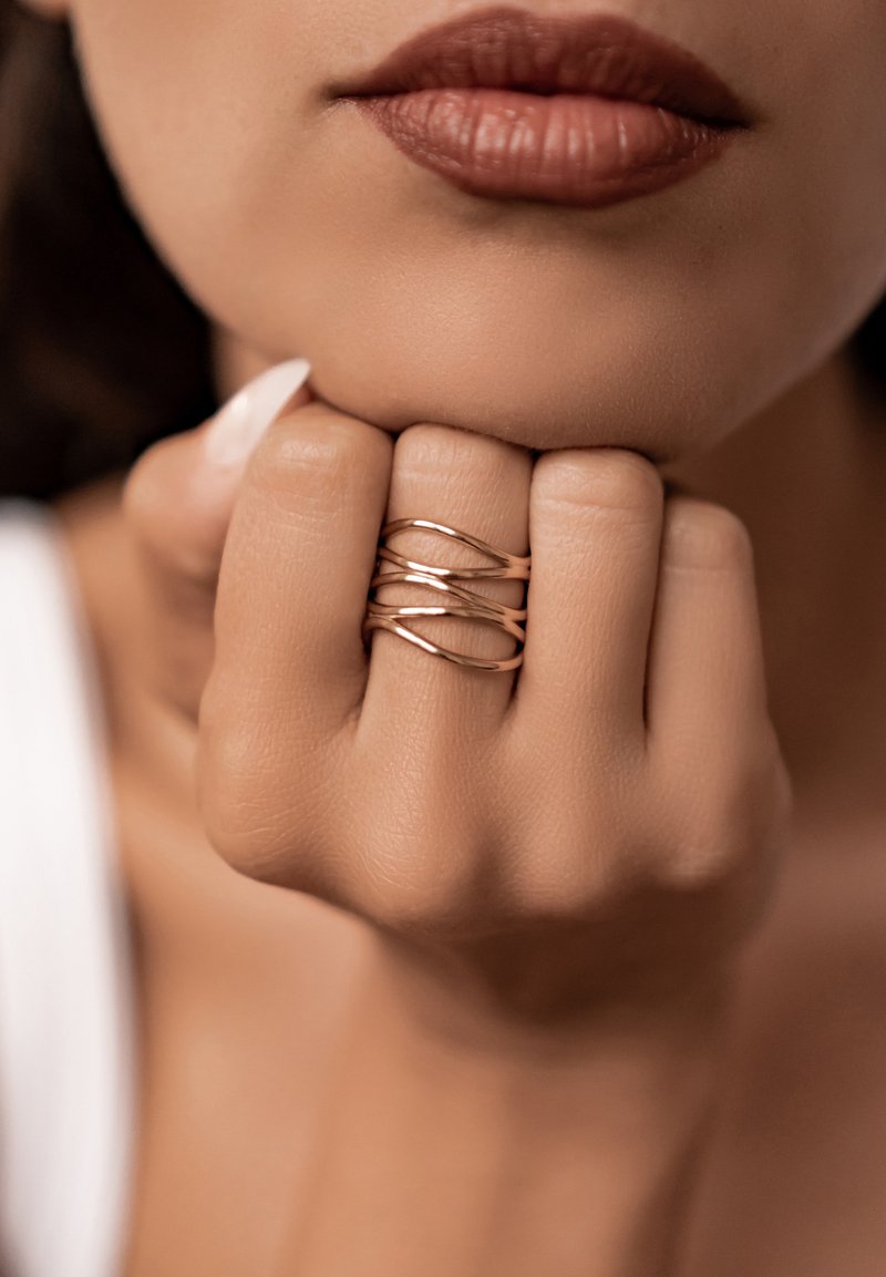 Hey Happiness OPEN WEAVE - Ring - gold-coloured